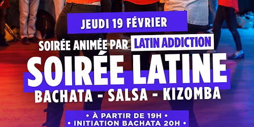 Soir\u00e9e SALSA BACHATA KIZOMBA \u00e0 EVA Valence : 19 f\u00e9vrier 2026
