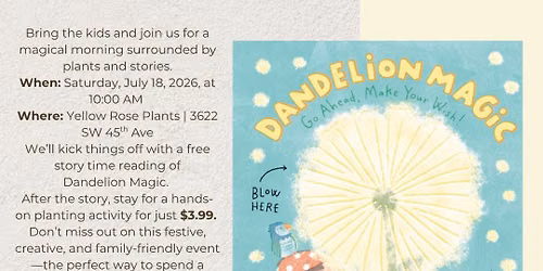 Garden Story Hour at Yellow Rose Plants