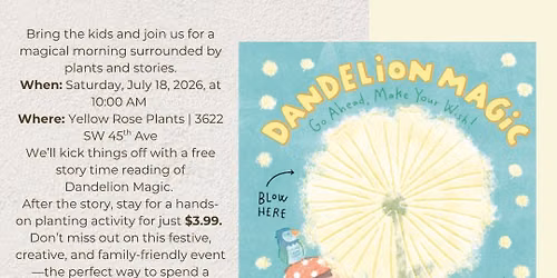 Garden Story Hour at Yellow Rose Plants