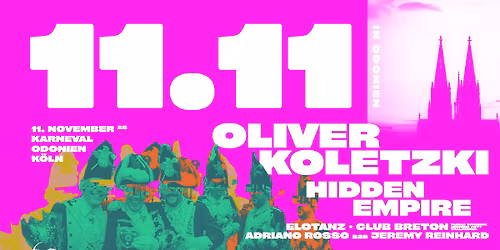 11.11. in Odonien - 18h Outdoor&Indoor Rave I Oliver Koletzki, Hidden Empire uvm. \u2764\ufe0f