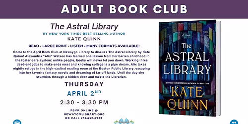 April Adult Book Club - RSVP Link Below
