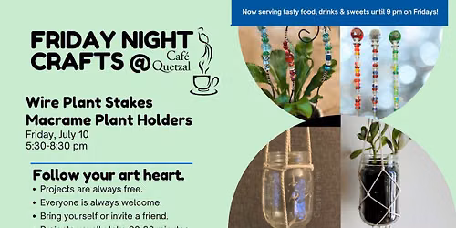 Friday Night Crafts: Wire Plant Stakes and Macrame Plant Holders