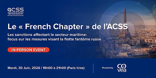 ACSS Le French Chapter | Les sanctions affectant le secteur maritime...