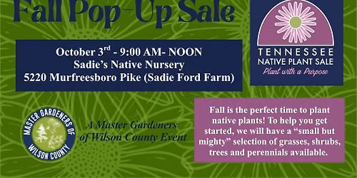 Fall Pop Up Sale-TN Native Plants