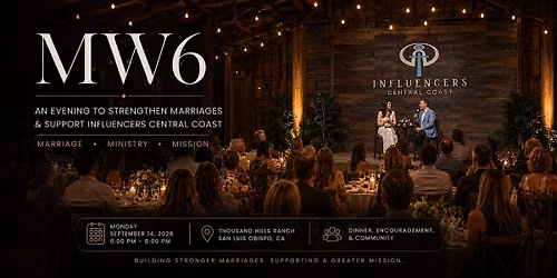 Couples MW6 Dinner\u2013 An Evening to Strengthen Marriages & Support Ministry
