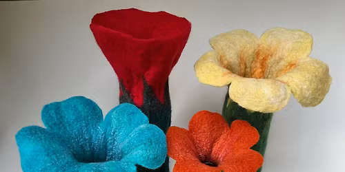 Spring Flowers - Wet Felted Vase