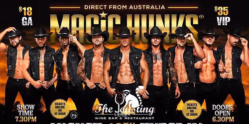 Aug 18th: Bismarck, ND - MAGIC HUNKS\u00ae AUSTRALIAN TAKEOVER at The Jousting Lemur