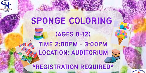Sponge Coloring Craft(ages 8-12): Registration Required