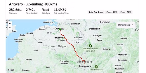 Antwerp - Luxemburg (300kms)