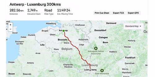 Antwerp - Luxemburg (300kms)