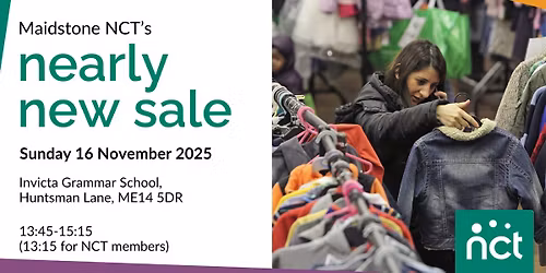 Nearly New Sale - 16th November 2025 (NCT Maidstone)
