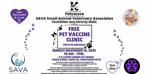 K's Kitten Rescue FREE Vaccine Clinic (for cats and dogs)