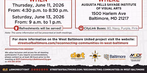 West Baltimore United Public Workshop (Saturday)