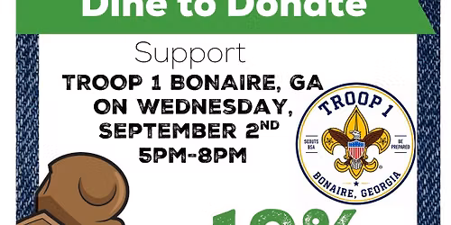Texas Roadhouse Dine to Donate to support Scout Troop 1 - Bonaire, GA