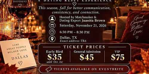 Dallas Unlocked: Fall for Better A Dating Reset Experience