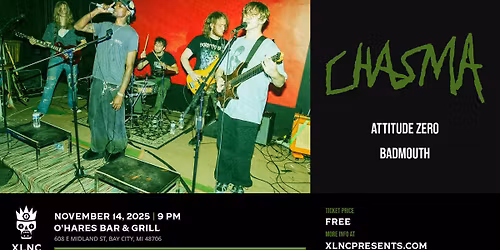 Chasma | November 14 at O'Hares Bar & Grill