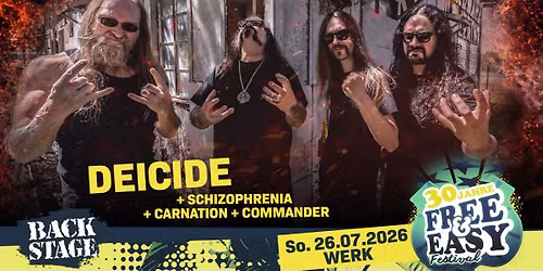 DEICIDE + SCHIZOPHRENIA + CARNATION + COMMANDER | FREE & EASY FESTIVAL 2026
