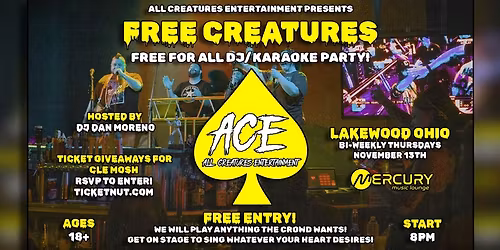 Free Creatures: Free For All DJ\/Karaoke Party!