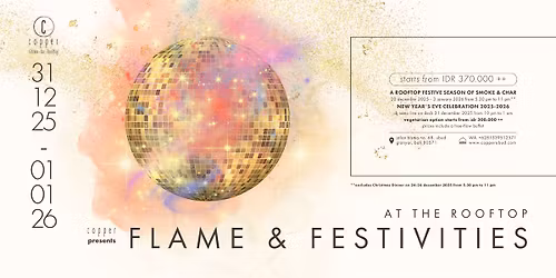 FLAME & FESTIVITIES: A Rooftop Festive Season of Smoke & Char and New Year\u2019s Eve Celebration