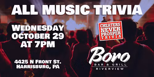 All Music Trivia at Boro Bar & Grill Riverview - Harrisburg