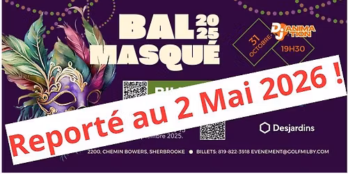 Bal masqu\u00e9 2025 Golf Milby au profit Autisme Estrie