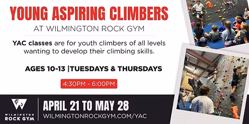Young Aspiring Climbers (Ages 10 - 13) Spring 2026