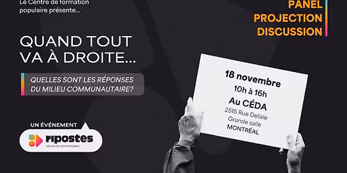 Quand tout va \u00e0 droite...quelles sont les r\u00e9ponses du milieu communautaire?