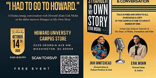 "I Had to Go to Howard": A Homecoming Book Talk & Signing with Erik Mohn