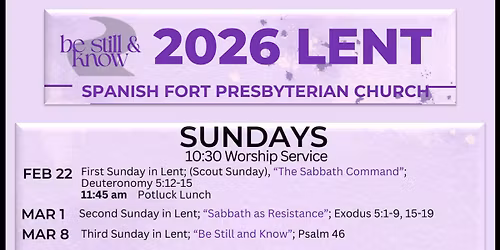 SFPC Lenten Sunday Worship Services
