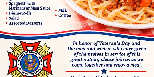 Veterans Day Spaghetti Dinner
