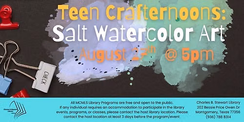 Teen Crafternoons - Salt Watercolor Art