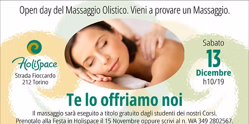 OPEN DAY DEL MASSAGGIO OLISTICO