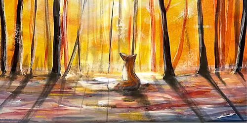 Paint a fox in a forest at The Horse and Groom Harvester in Polegate