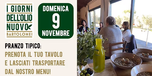 PRANZO TIPICO - 9 NOVEMBRE - I GIORNI DELL'OLIO NUOVO 2025