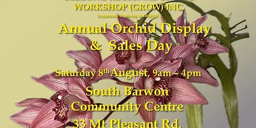 Annual Orchid Display & Sales Day 2026