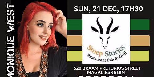 MONIQUE WEST @ STOEP STORIES RESTAURANT, 520 BRAAM PRETORIUS STREET, MAGALIESKRUIN, PTA