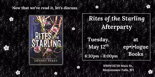Rites of the Starling Afterparty  at  ep\u2022i\u2022logue Books