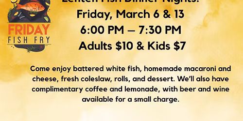 Men's Club Lenten Fish Dinner