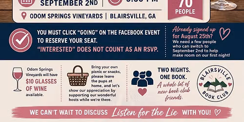 Listen for the Lie Book discussion SESSION TWO!