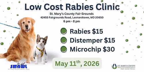 Rabies Clinic with SMAWL @ St. Mary's Fair Grounds