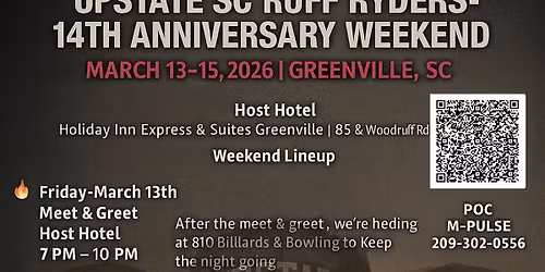Upstate SC Ruff Ryders 14th Anniversary