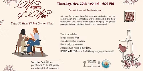 Women & Wine: An Evening of Connection & Conversation (North County SD)
