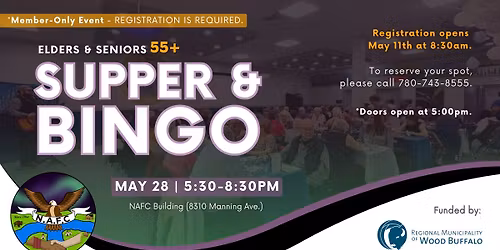 Elders & Seniors Supper + Bingo - Members Only