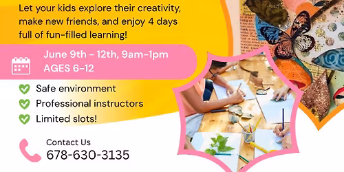 Kids Camp Mixed Media Art June 9th-12th