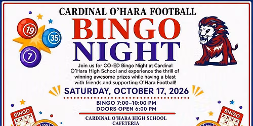 2026 Cardinal O\u2019Hara Football Bingo