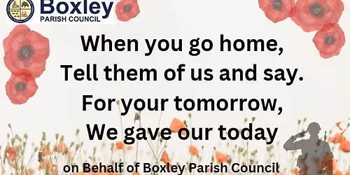 Remembrance Service @ Boxley Church