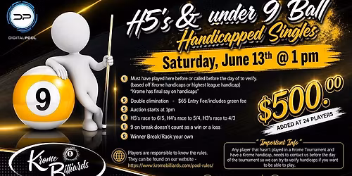 H5's Ball Singles - $500 added at 24