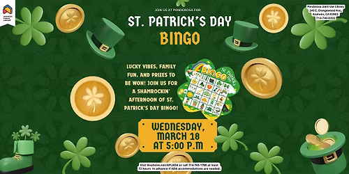 St. Patricks Day Bingo at Ponderosa Branch