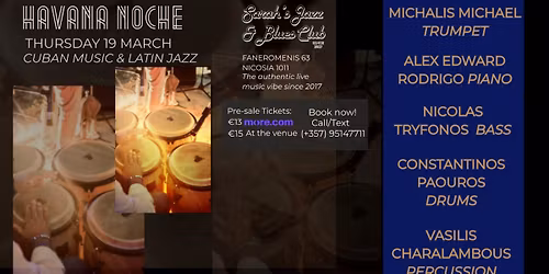 HAVANA NOCHE CUBAN & LATIN JAZZ NIGHT AT SARAH'S