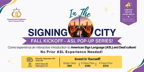 Signing in the City Fall Kickoff! ASL Pop-up